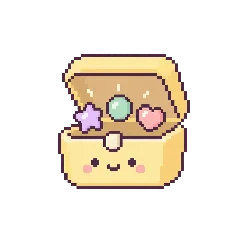 An open yellow box with colorful discoveries rising from inside
